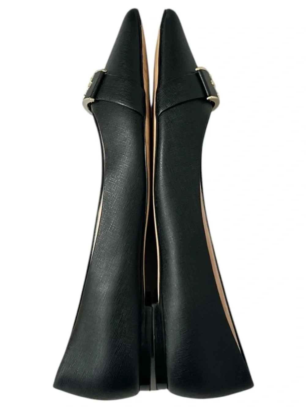 Kate Spade Deneuve Flats Women’s 10B Black Pointed Toe Leather Travel Ballet
